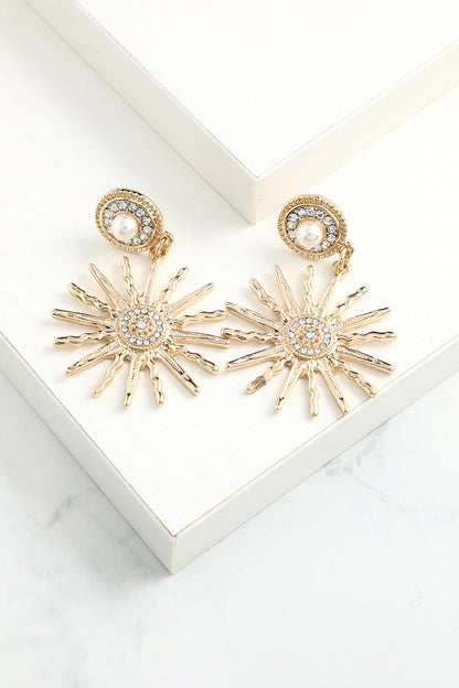 Sunflower Gold Drop Earrings