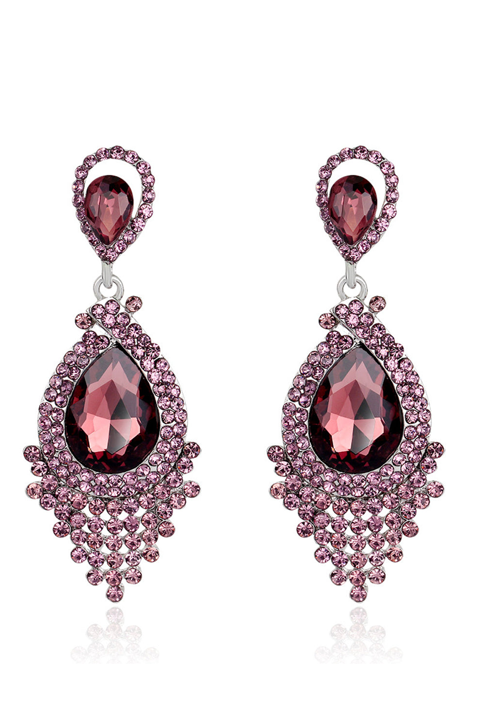 Bride's Alloy Rhinestone Tear Drop Shaped Champagne Earrings (1pair )