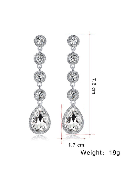 Bridal White Clear Crystal Wedding Earrings