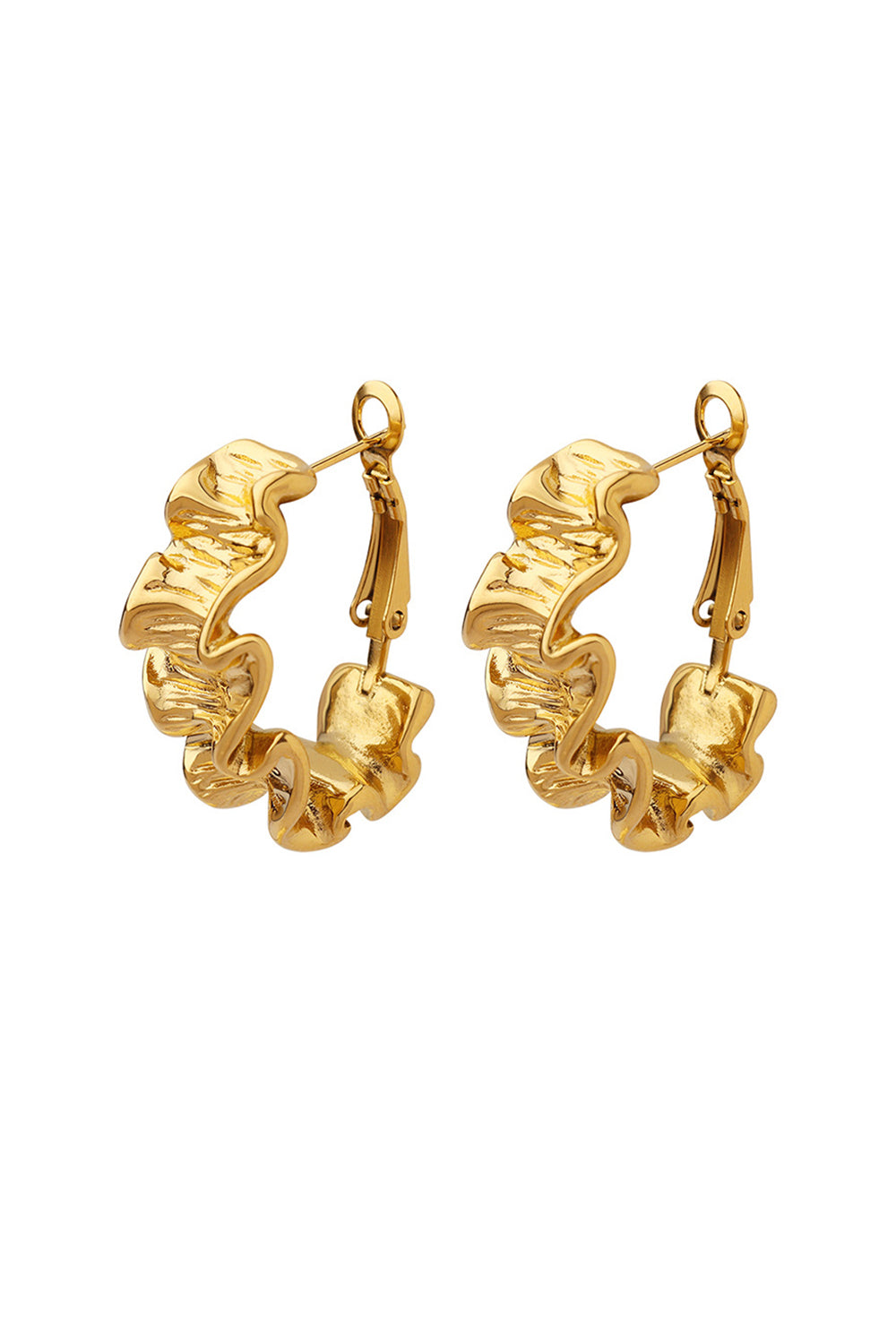 Golden Circle Wave Earrings