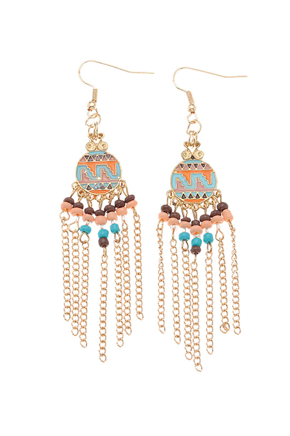 Pink Boho Style Drop Earrings