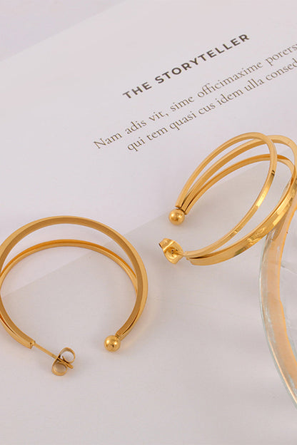 Trendy Hoop Metal Earrings