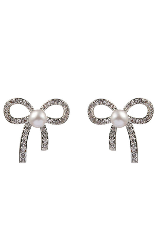 Beading Bows Pearl Earring