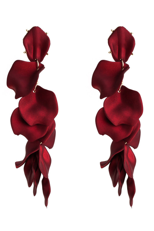 Red Petal drop earrings