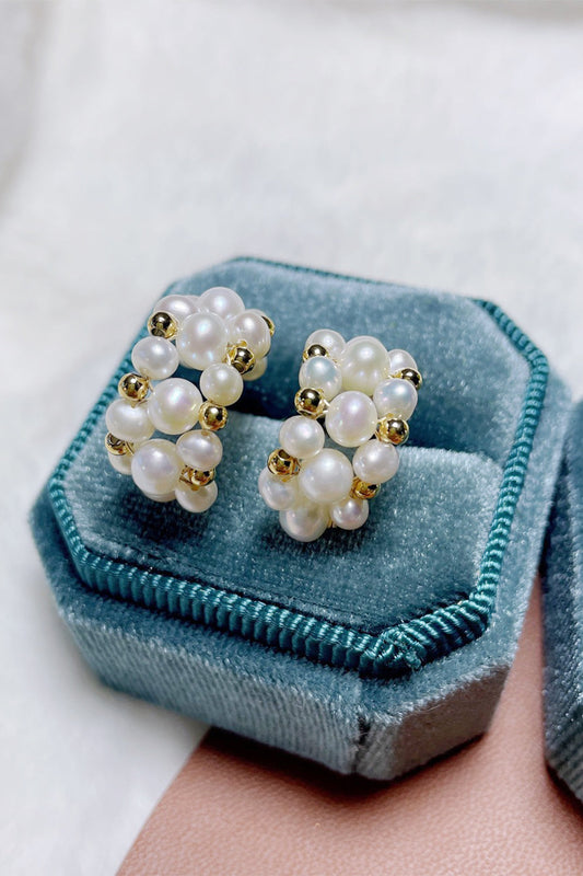 Vintage Pearl Hoop Earrings