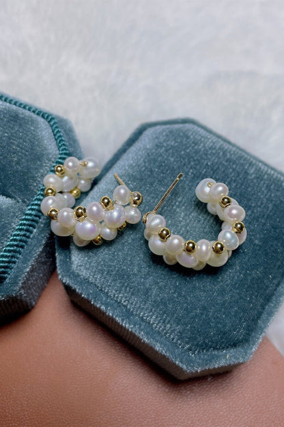 Vintage Pearl Hoop Earrings