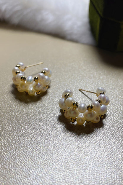 Vintage Pearl Hoop Earrings