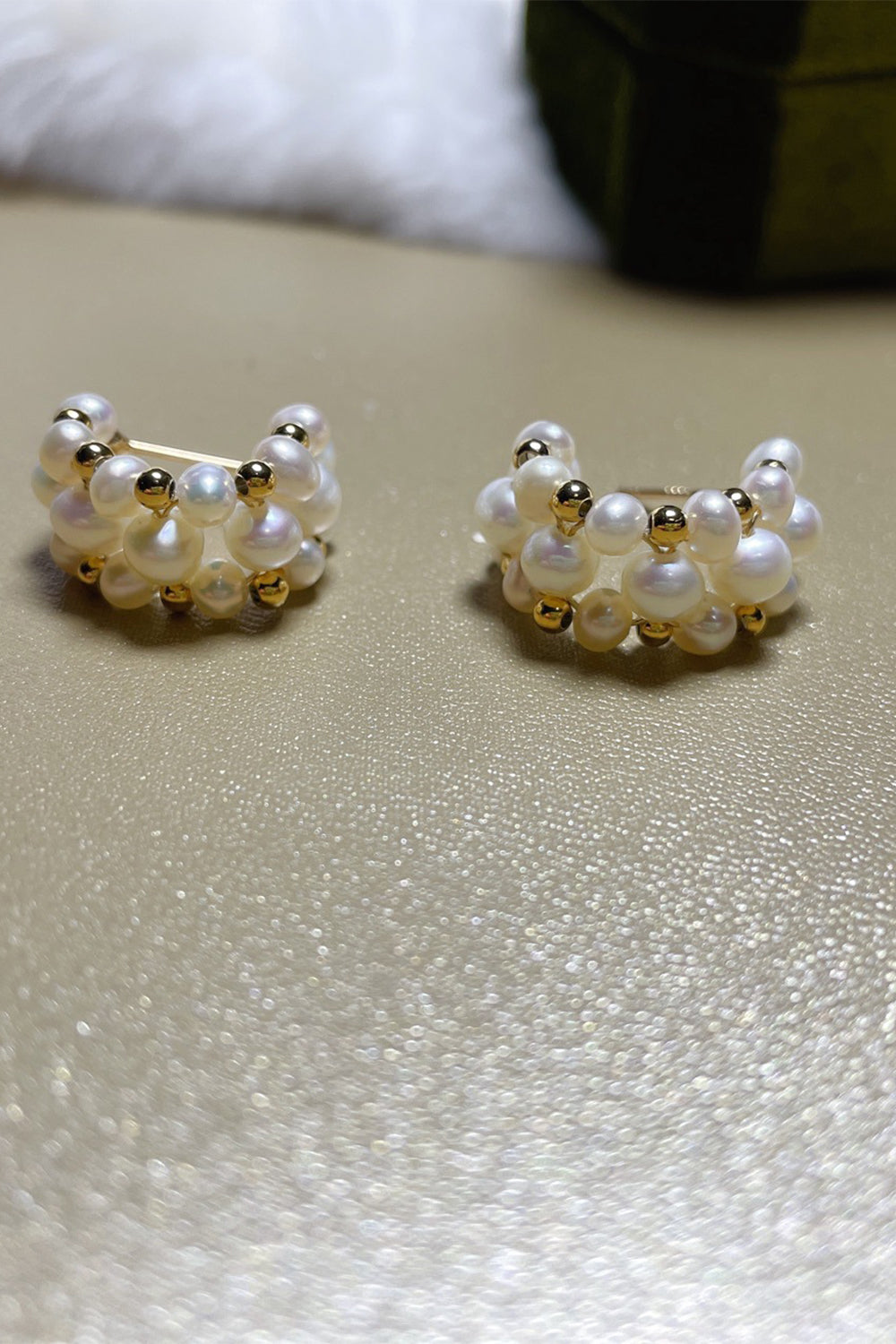 Vintage Pearl Hoop Earrings