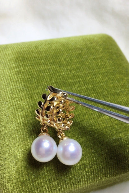 Wheat Earrings with Pearls