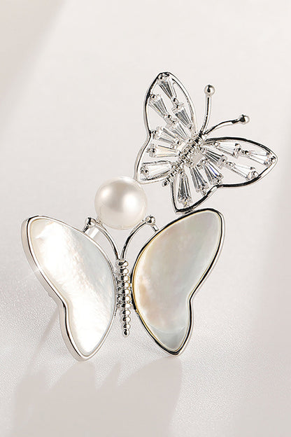 Shell Butterfly Brooch