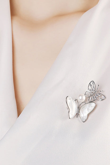 Shell Butterfly Brooch