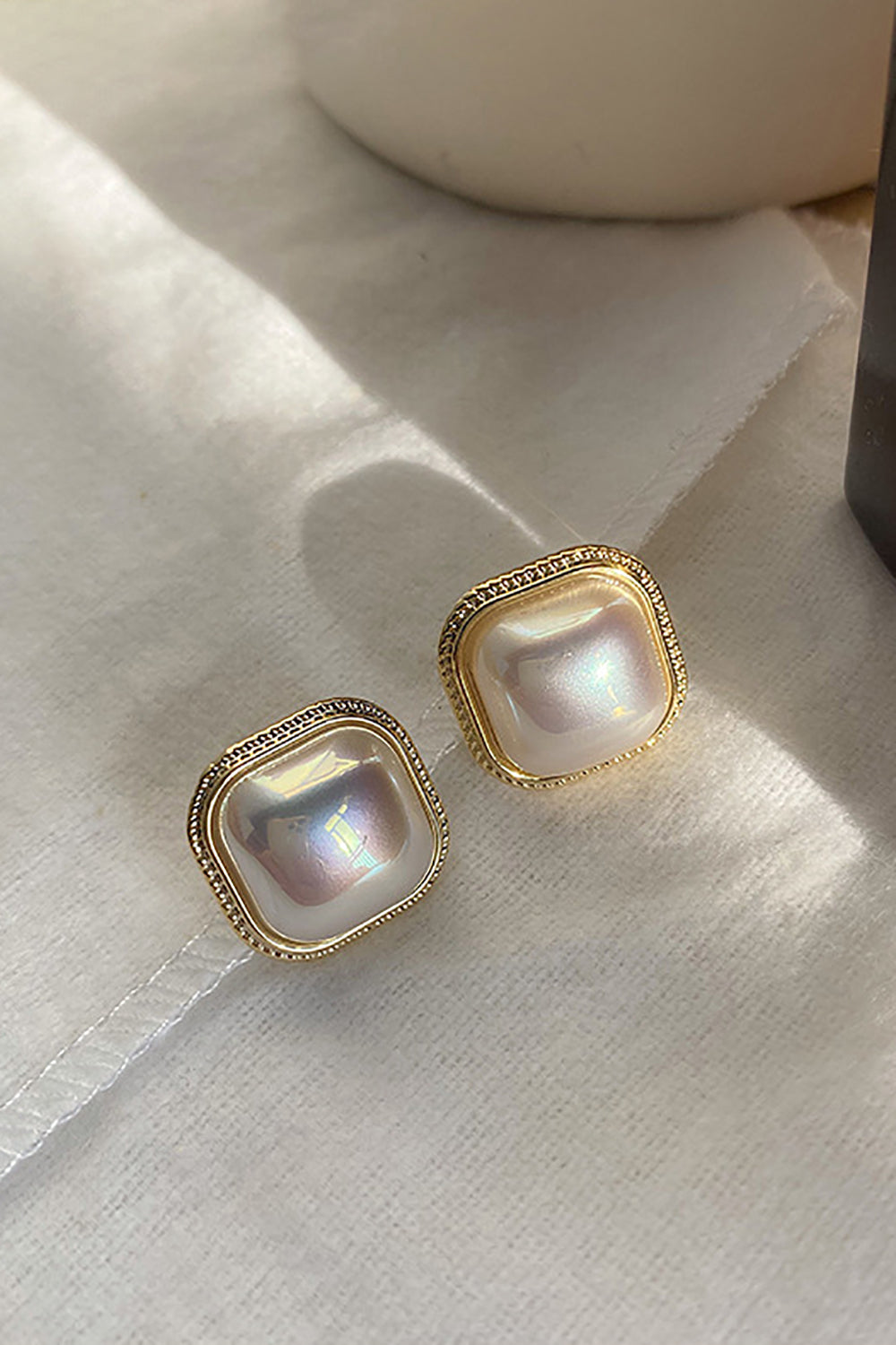 Vintage Square Pearl Earrings