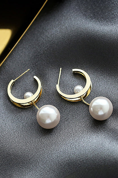 Statement Delicate Pearl Sliding Stud Earrings