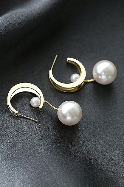 Statement Delicate Pearl Sliding Stud Earrings