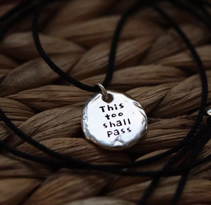 This Too Shall Pass - Sterling Nugget Necklace