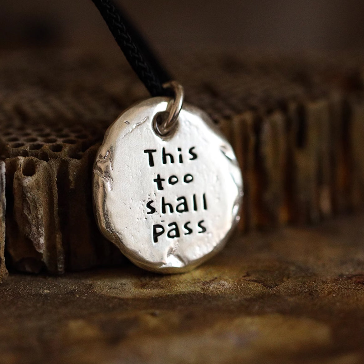 This Too Shall Pass - Sterling Nugget Necklace