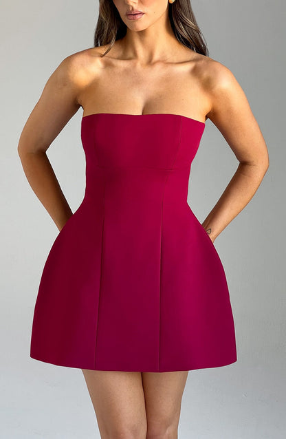 Asha Mini Dress - Wine